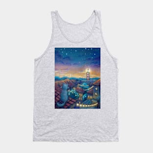 Roof cat and lighthouse Tank Top